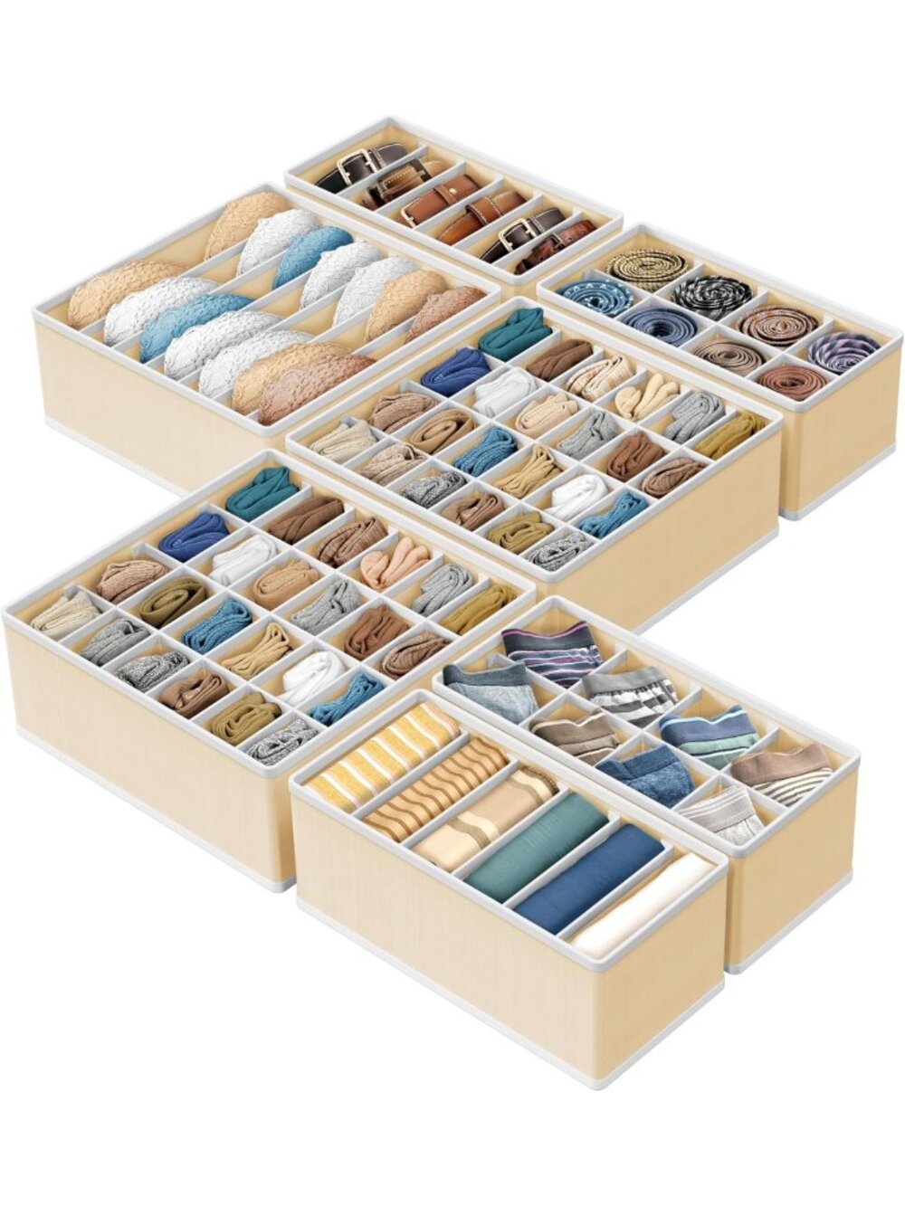 7-Piece Closet Underwear Organizer Set - Drawer Dividers for Neat Storage